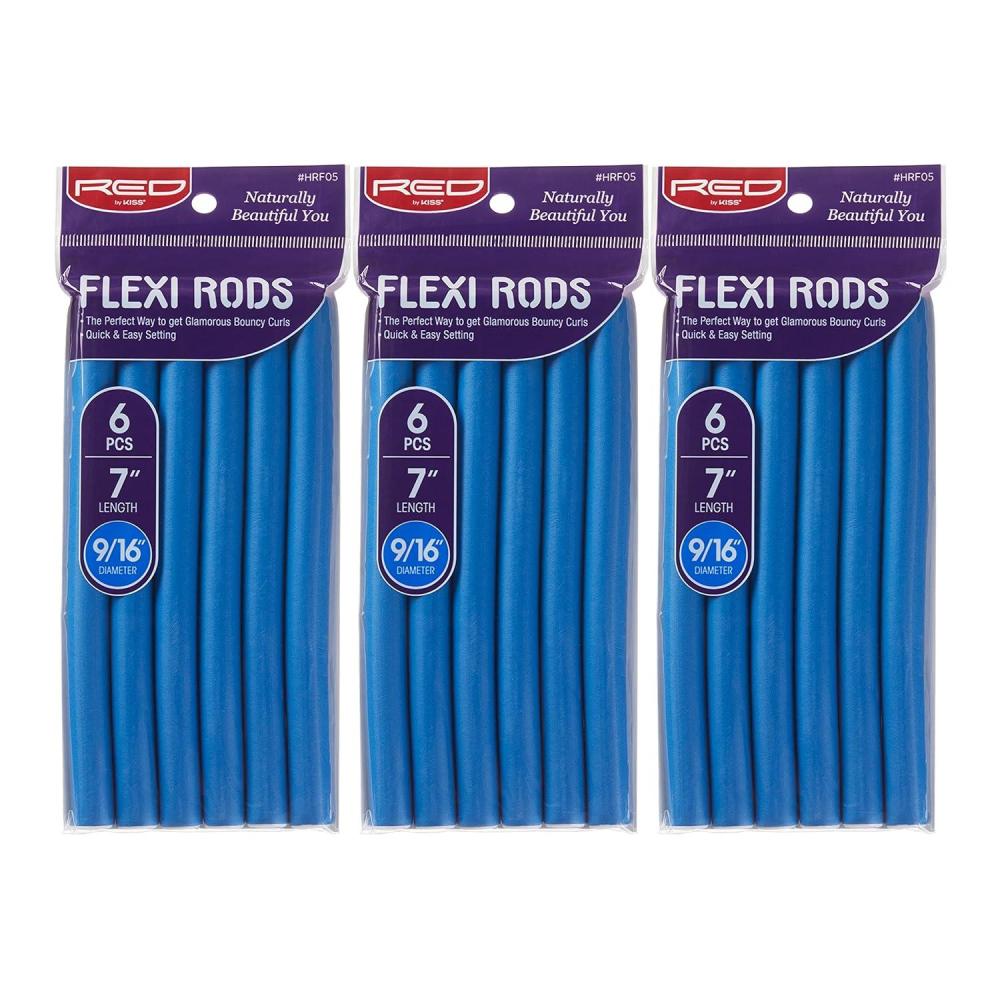 imageRed by Kiss Flexi Rods 7quot 916quot Diameter  Heatless Hair Curler for 90S Glamorous Bouncy Curls Beach Waves No Slips Sleep Styler 6 PCS x 3 PACKS
