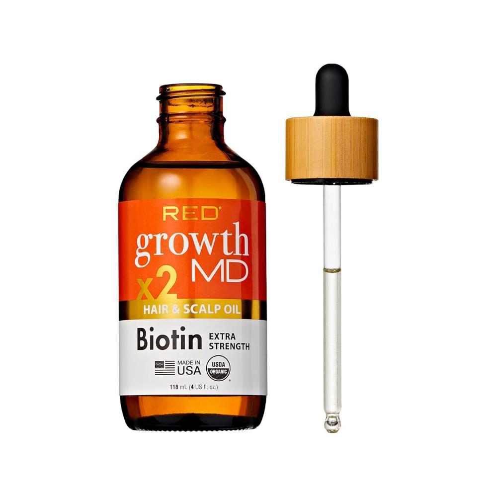 imageRed by Kiss Growth MD Hair Growth Scalp Serum Biotin Niacinamide Panthenol Rosemary Oil Infused Made with 100 Natural Ingredients USDA Certified Organic Oils NonGMO4 Fl Oz Strenghtening Hair Oil