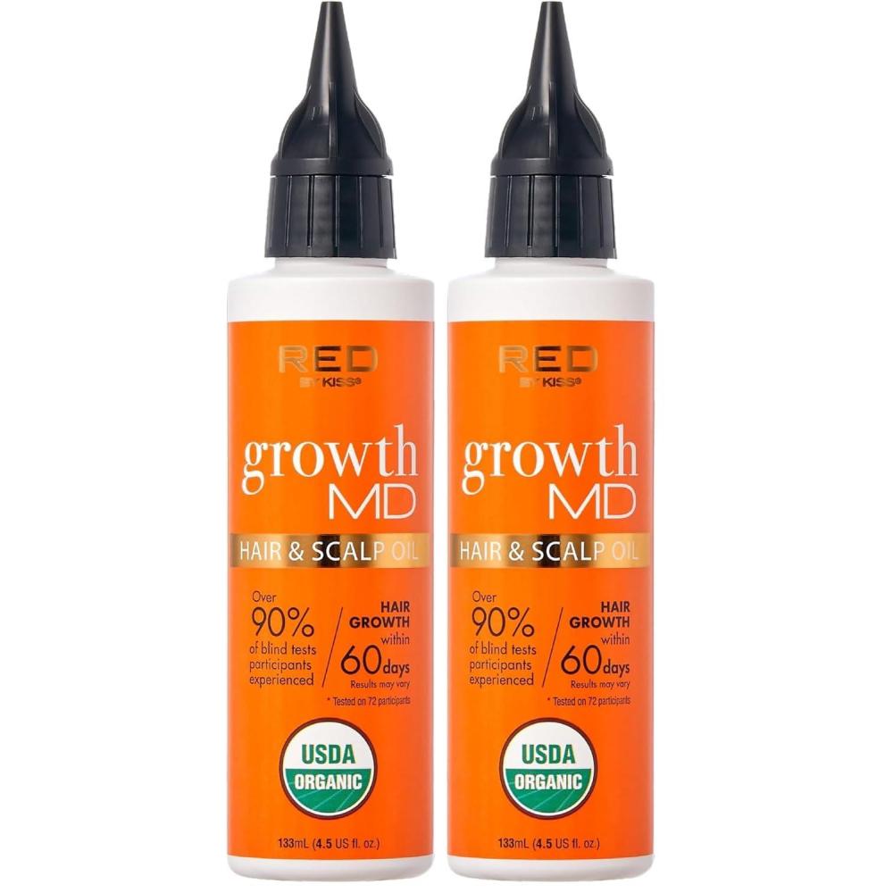 imageRed by Kiss Growth MD Hair ampamp Scalp Oil Nourishing Strengthening Thickening Hydrating 45 floz Made with 100 Natural Ingredients USDA Certified Organic Oils NonGMO45 Fl Oz Pack of 2
