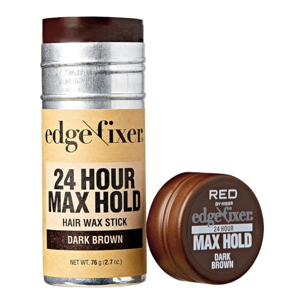 imageRed by Kiss Hair Wax Stick 24HR Max Hold Edge Fixer Edge Control Pomade NonSticky NonOily Flake Free Hair Styling Wax 27 oz UnscentedDark Brown