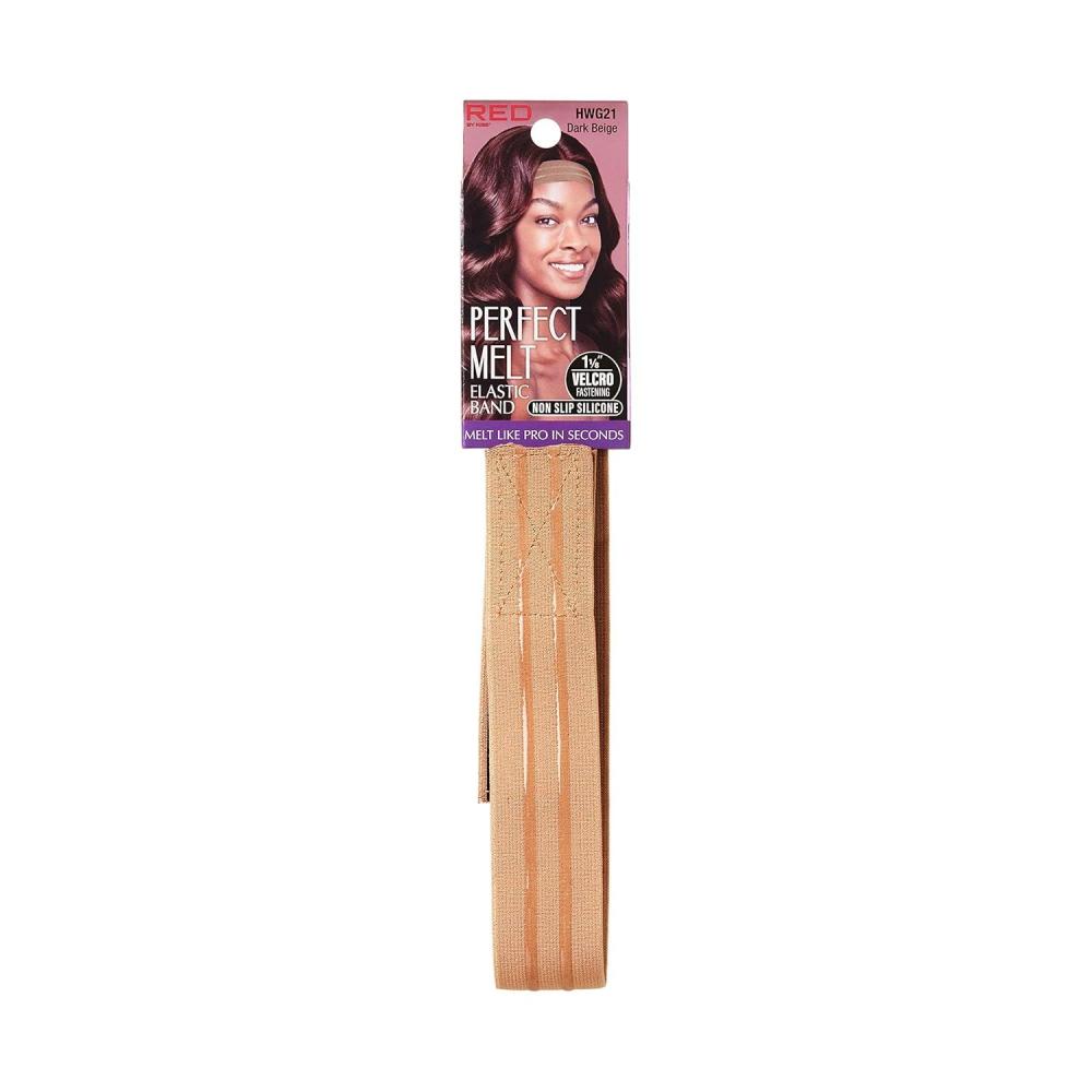 imageRed by Kiss Perfect Melt Elastic Band NonSlip Silicone Band for Wigs Ultimate Comfort Perfect Lace Frontal Wig Band 118 Natural BrownDark Beige