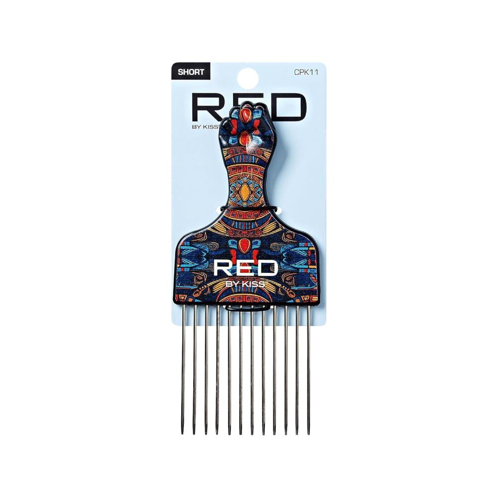 imageRed by Kiss Soul Pik Afro Comb ScalpSafe Skin Friendly Metal Teeth For Curly ampamp Straight Hair Durable ampamp Elegant Hairdressing Tool Fashion Stylish for Daily Styling Majestic Straight LongMajestic Straight