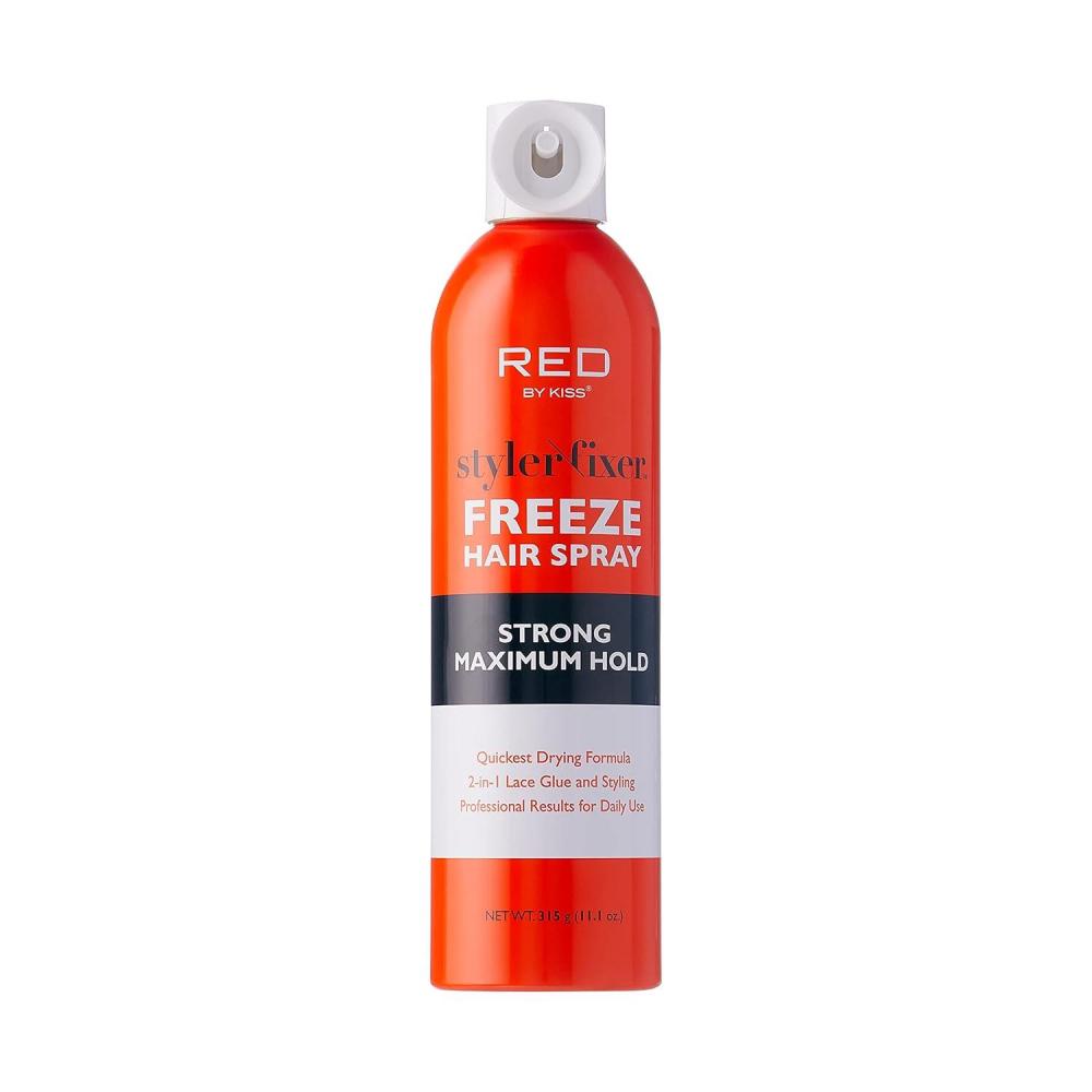 imageRed by Kiss Styler Fixer Freeze Hair Spray Strong Maximum Hold 2In1 Lace Glue and Styling 11oz