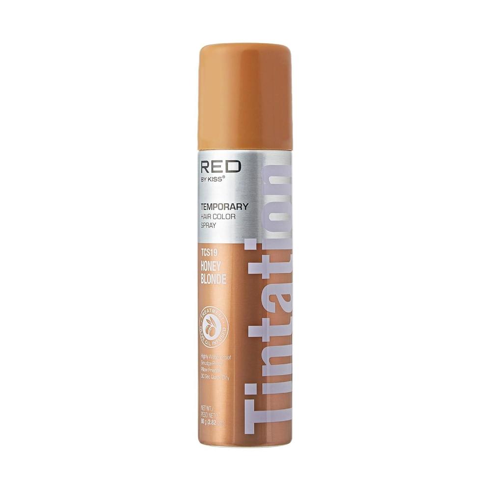 imageRed by Kiss Tintation Temporary Hair Color Spray Instant Gray Root Touch Up Coverage WaterResistant ampamp SmudgeProof Easy Wash Out Barber ampamp Hairline TouchUp QuickDry Honey Blonde 282 oz