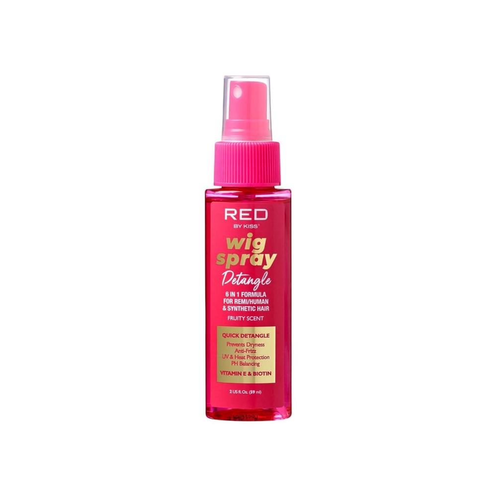 imageRed by Kiss Wig Spray Extra Shine ampamp Detangling Control for Remy Human Synthetic Hair UV ampamp Heat Protection PH Balance ampamp LongLasting Fragrance 2oz SheenDetangling