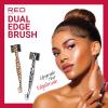 RED by Kiss Dual Edge Brush 3 in 1 Edge Brush Comb Soft and Hard Board Bristles (Leopard)(Leopard)