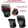 RED by Kiss Handle-Less 2200W Ceramic Tourmaline Hair Dryer with Comb Attachements and Heat Protector Spray