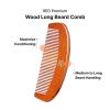 RED by Kiss Premium Wood Men Long Beard Comb, Easy Detangling and Styling, Durable Design for Gentle Beard Hair & Mustache Grooming Essential, No Snagging & Pulling, Maximize Conditioning(Long Comb)