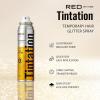 Red By Kiss Tintation Glitter Spray – Long-Lasting Body & Hair Sparkle, Quick-Drying, Waterproof for Events, Parties, Festival Rave, Prom, & Cheerleader (Silver)(Gold)