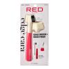 Red by Kiss Hair Brush with Edge Fixer Gel 3 in 1 Edge Control Styler for Women, Boar Bristle Brush, Sweet Peach(VERY CHERRY)