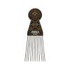 Red by Kiss Soul Pik Afro Comb, Scalp-Safe Skin Friendly Metal Teeth, For Curly & Straight Hair, Durable & Elegant Hairdressing Tool, Fashion Stylish for Daily Styling (Majestic Straight, Long)(Imperial Fan)