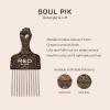 Red by Kiss Soul Pik Afro Comb, Scalp-Safe Skin Friendly Metal Teeth, For Curly & Straight Hair, Durable & Elegant Hairdressing Tool, Fashion Stylish for Daily Styling (Majestic Straight, Long)(Imperial Straight)