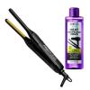 KISS Pencil Flat Iron & Heat Protector Hair Serum Bundle – Ceramic Tourmaline Plates – 3/10″ – Straightens from Root – Medium Hair – 460F Max Temp