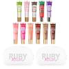 Ruby Kisses Broadway Vita-Lip Clear Lip Gloss 11pcs & Clear Makeup Bag 2pcs