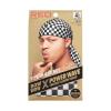 Red by Kiss Bow Wow X Power Wave Checker Silky Durag for Men Waves Silky Doo Rag (Red)(Black)