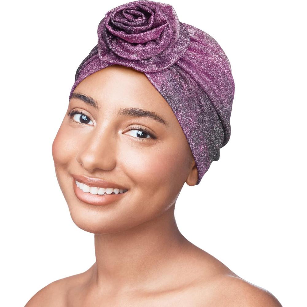 imageRed by Kiss Galaxy Top Knot Turban Headwrap Pre Tied Bonnet Hair Cover Beanie CapPurple Galaxy