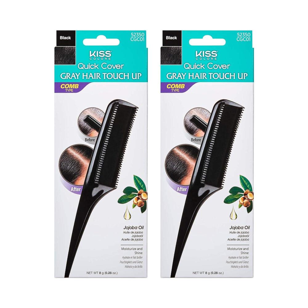 imageRed by Kiss Quick Cover Gray Hair Touch Up Comb Black CGC01 2 PACKS