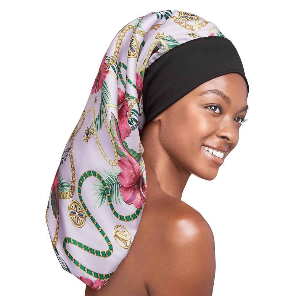 imageRed by Kiss Silky Braid Bonnet Wide Edge Bonnet Sleep Cap Frizz Free Bonnet LeopardLuxury