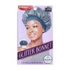 Red By Kiss Glitter Bonnet Premium Quality Sleeping Hair Bonnet Hair Cap, Super Jumbo (Black Pearl)(Black)