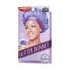 Red By Kiss Glitter Bonnet Premium Quality Sleeping Hair Bonnet Hair Cap, Super Jumbo (Black Pearl)(Purple)