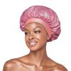 Red By Kiss Glitter Bonnet Premium Quality Sleeping Hair Bonnet Hair Cap, Super Jumbo (Black Pearl)(Pink)