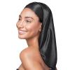 Red by Kiss Silky Braid Bonnet Sleep Cap, Frizz Free Bonnet (Luxe Pink)(Black)