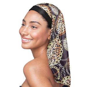 Red by Kiss Silky Braid Bonnet Sleep Cap, Frizz Free Bonnet (Luxe Pink)(Luxe Black)