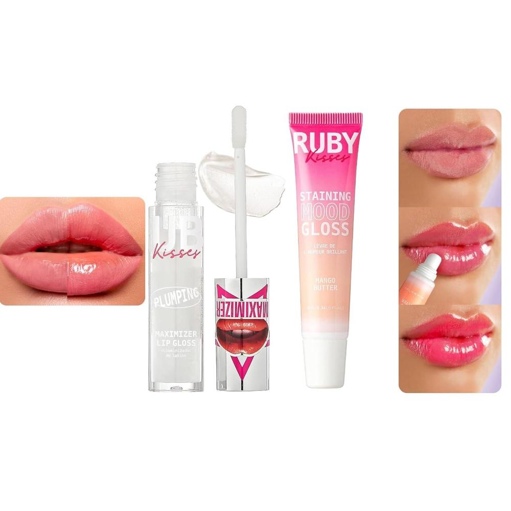 imageRuby Kisses Maximizer Lip Plumping Gloss and Mood Lip Color Change Gloss Bundle
