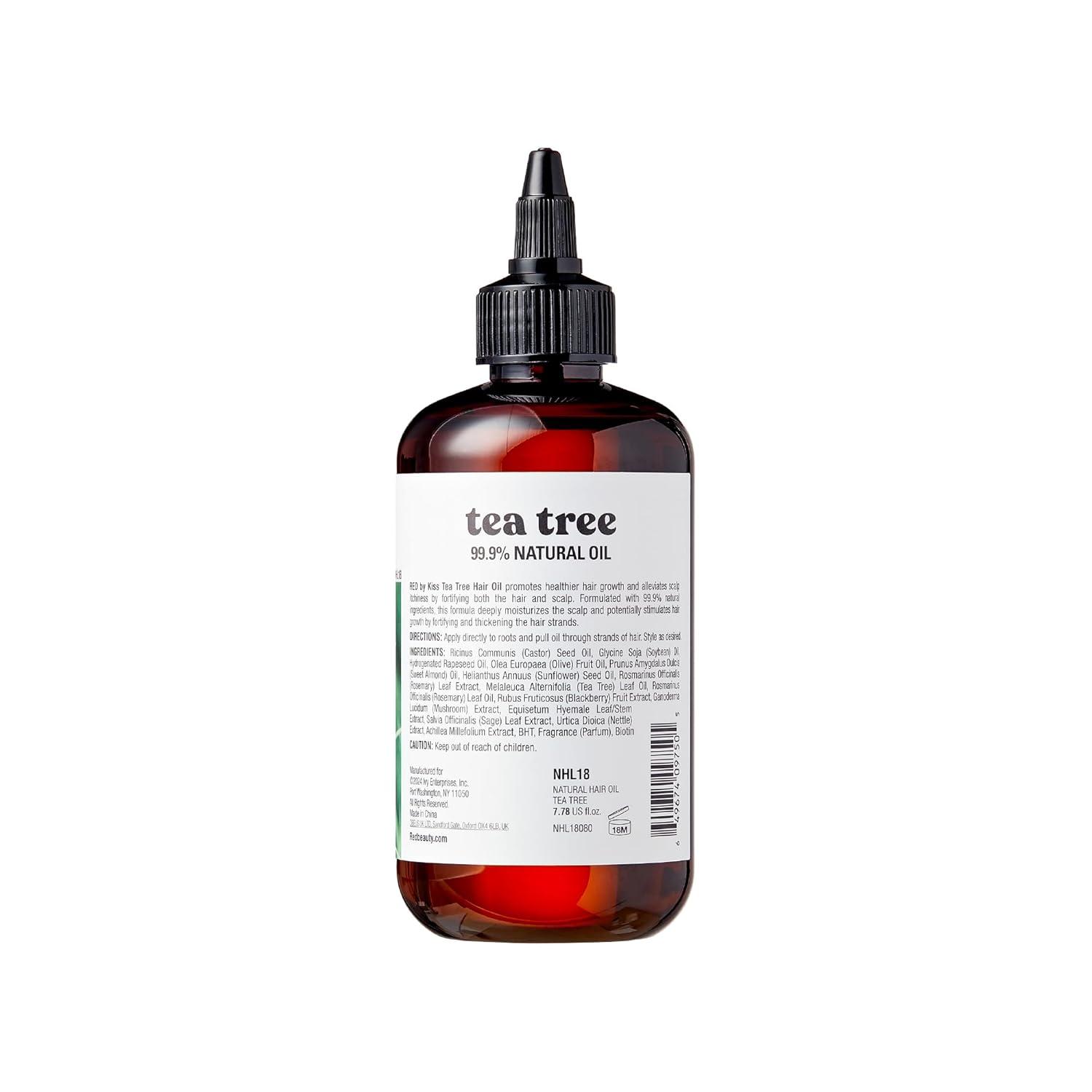 imageRed by Kiss Professional 999 Natural Hair Oil Organic Vegan Oil Blend for Hair Growth ampamp Refresh Biotin Infused Nourish ampamp Add Shine ampamp Smooth Rosemary ampamp Mint 25 Fl OzTea Tree