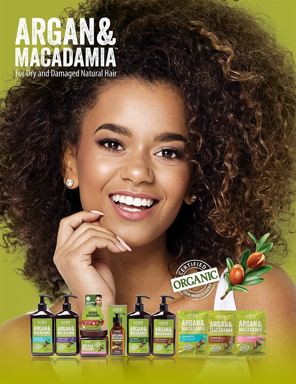 image:imageKISS Argan amp Macademia Reparative Hair Oil Serum 100mL 338 US floz338 Fl Oz Pack of 1