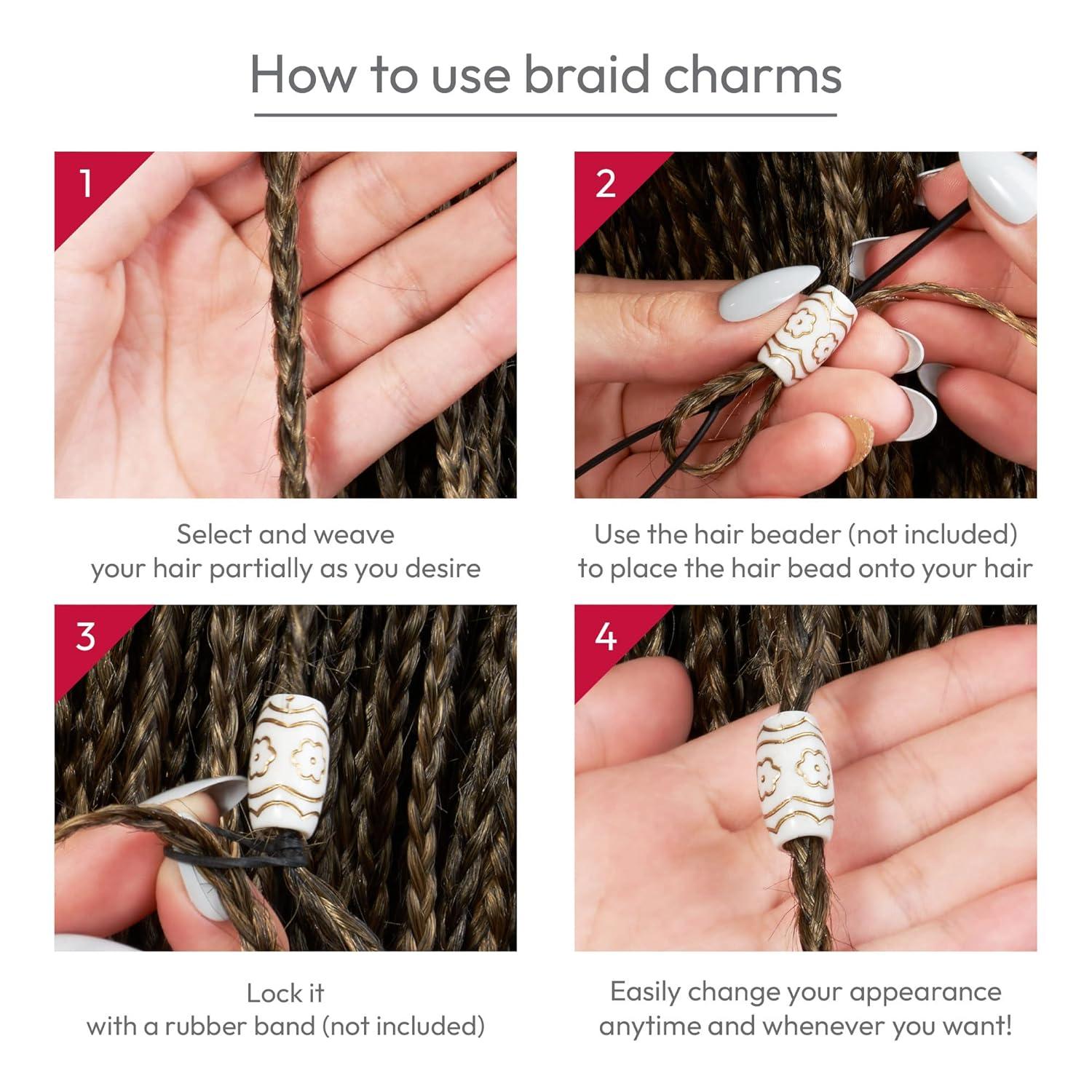 image:imageRed by Kiss Hair Charms 56PCS Dreadlock Jewelry Braid Charms Hair Cuffs for Women Hair Decorations Pack of 1