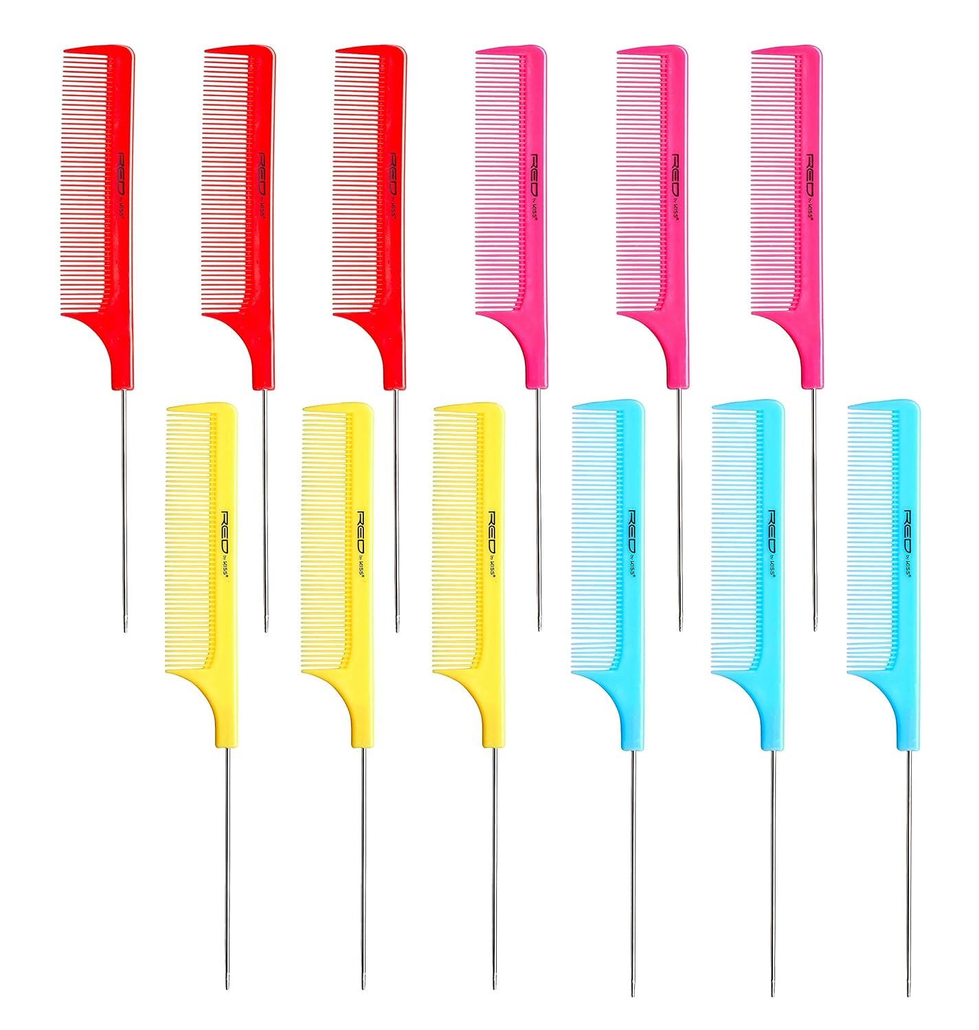 image:imageRED by KISS Professional Pin Tail Comb 12 PCS Assorted