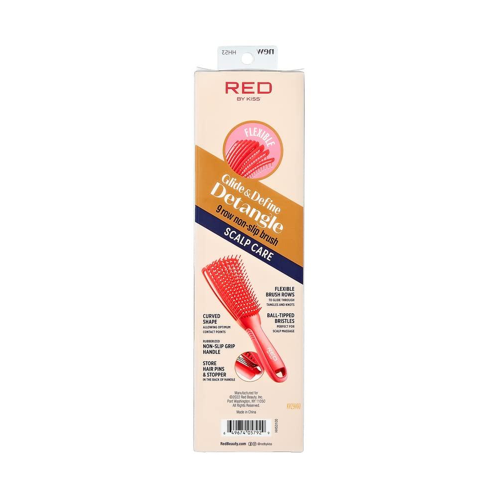 image:imageRed by Kiss Detangling Brush for Black Curly and Afro Hair Glide amp Define NonSlip Brush SmallBall Tip