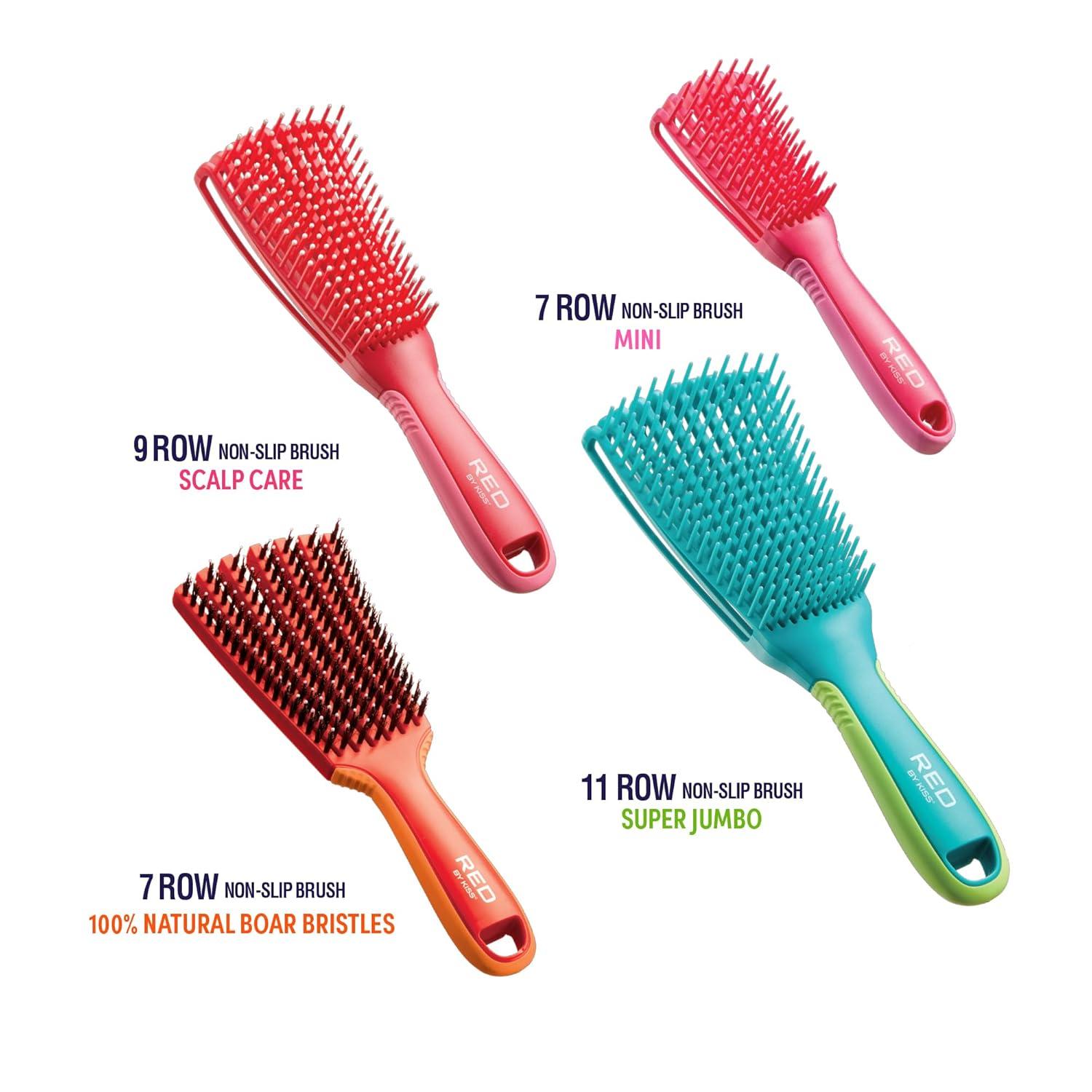 image:imageRed by Kiss Detangling Brush for Black Curly and Afro Hair Glide amp Define NonSlip Brush SmallBall Tip