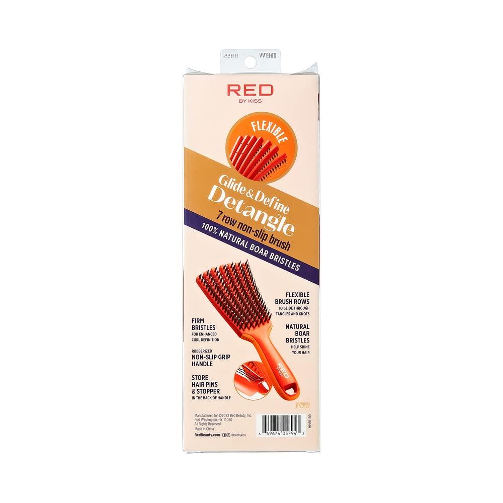 image:imageRed by Kiss Detangling Brush for Black Curly and Afro Hair Glide amp Define NonSlip Brush SmallBoar Brush