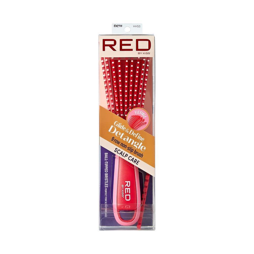 image:imageRed by Kiss Detangling Brush for Black Curly and Afro Hair Glide amp Define NonSlip Brush SmallBall Tip
