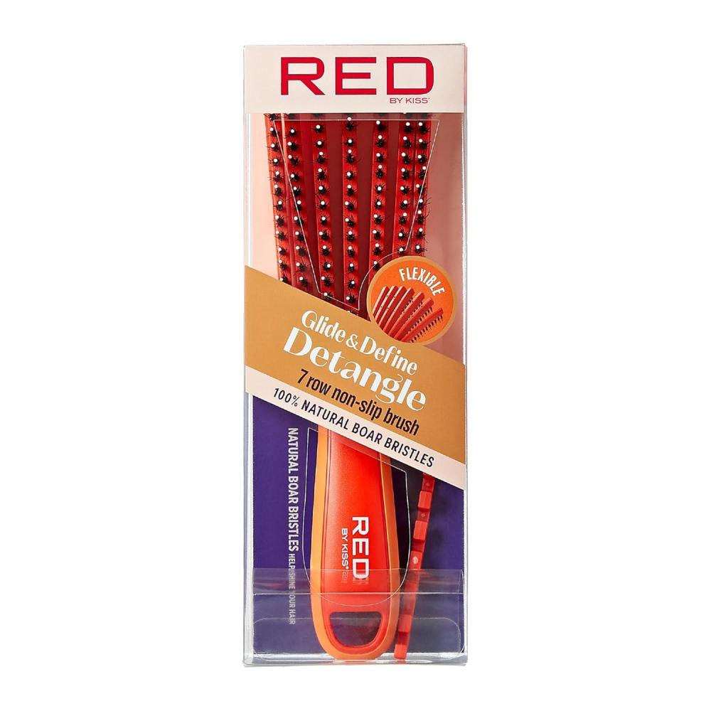 image:imageRed by Kiss Detangling Brush for Black Curly and Afro Hair Glide amp Define NonSlip Brush SmallBoar Brush