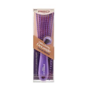 Red by Kiss Detangling Brush for Black Curly and Afro Hair, Glide & Define Non-Slip Brush (Small)(Purple)