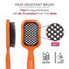 RED by Kiss Dry Vent Heat-Resistant Hair Brush, Detangling Fast Blow Drying for Wet Dry Curly Thick Straight Hair, Vented Detangler for Women Men Children Kids(Orange)