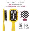 RED by Kiss Dry Vent Heat-Resistant Hair Brush, Detangling Fast Blow Drying for Wet Dry Curly Thick Straight Hair, Vented Detangler for Women Men Children Kids(Yellow)