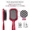 RED by Kiss Dry Vent Heat-Resistant Hair Brush, Detangling Fast Blow Drying for Wet Dry Curly Thick Straight Hair, Vented Detangler for Women Men Children Kids(Red)