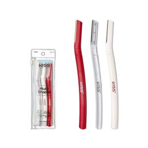 Kiss New York Eyebrow Razor Trimmer Facial Hair Shaper Remover, Multipurpose Exfoliating Dermaplaning Dermaplane Shaving Tools for Men & Women 3 Count