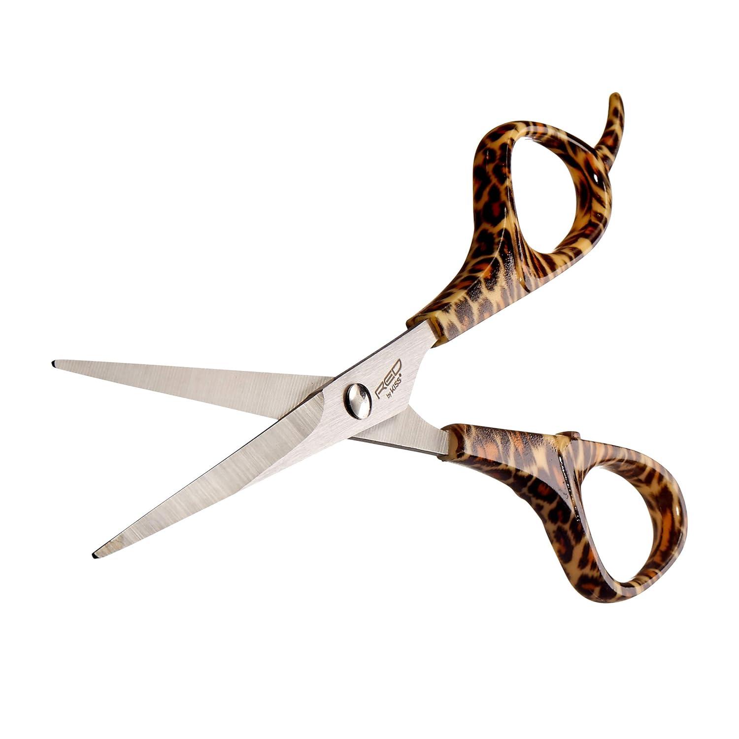 image:imageRed Premium 100 Stainless Steel Hair Thinning Shear Premium 65 Thinning Shear Razor Sharp Blade Comfort Grip with Finger RestHair Shear