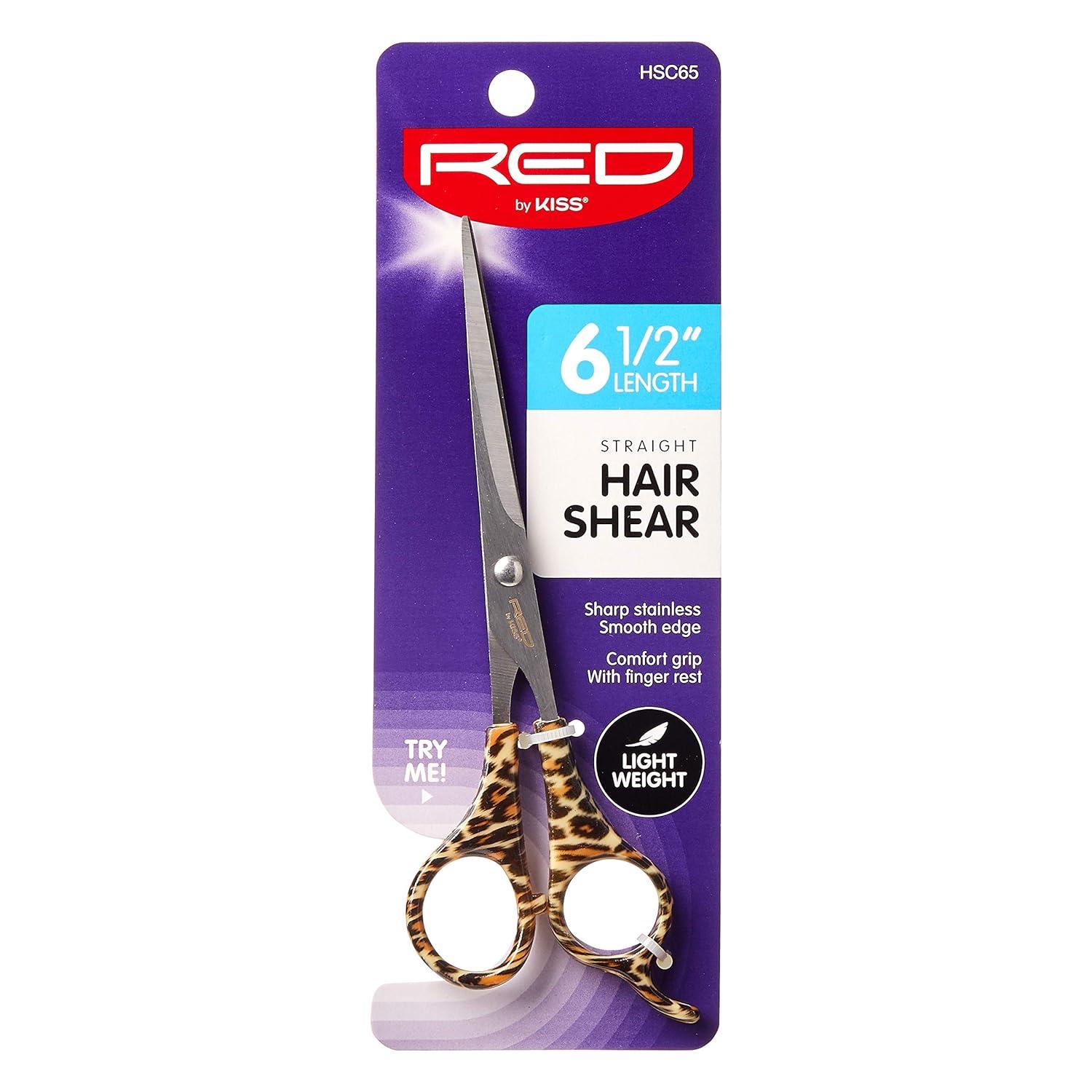 image:imageRed Premium 100 Stainless Steel Hair Thinning Shear Premium 65 Thinning Shear Razor Sharp Blade Comfort Grip with Finger RestHair Shear