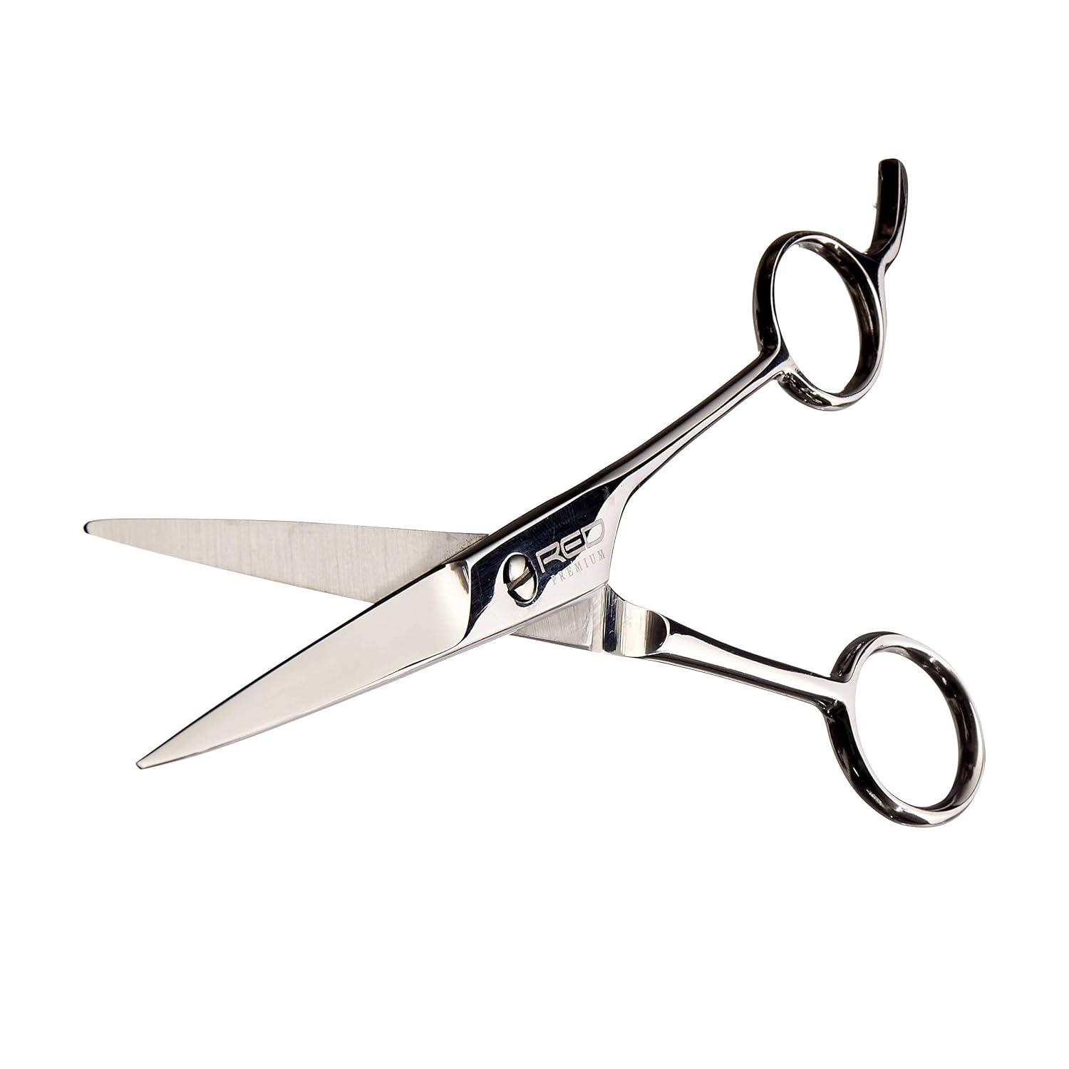 image:imageRed Premium 100 Stainless Steel Hair Thinning Shear Premium 65 Thinning Shear Razor Sharp Blade Comfort Grip with Finger RestPremium