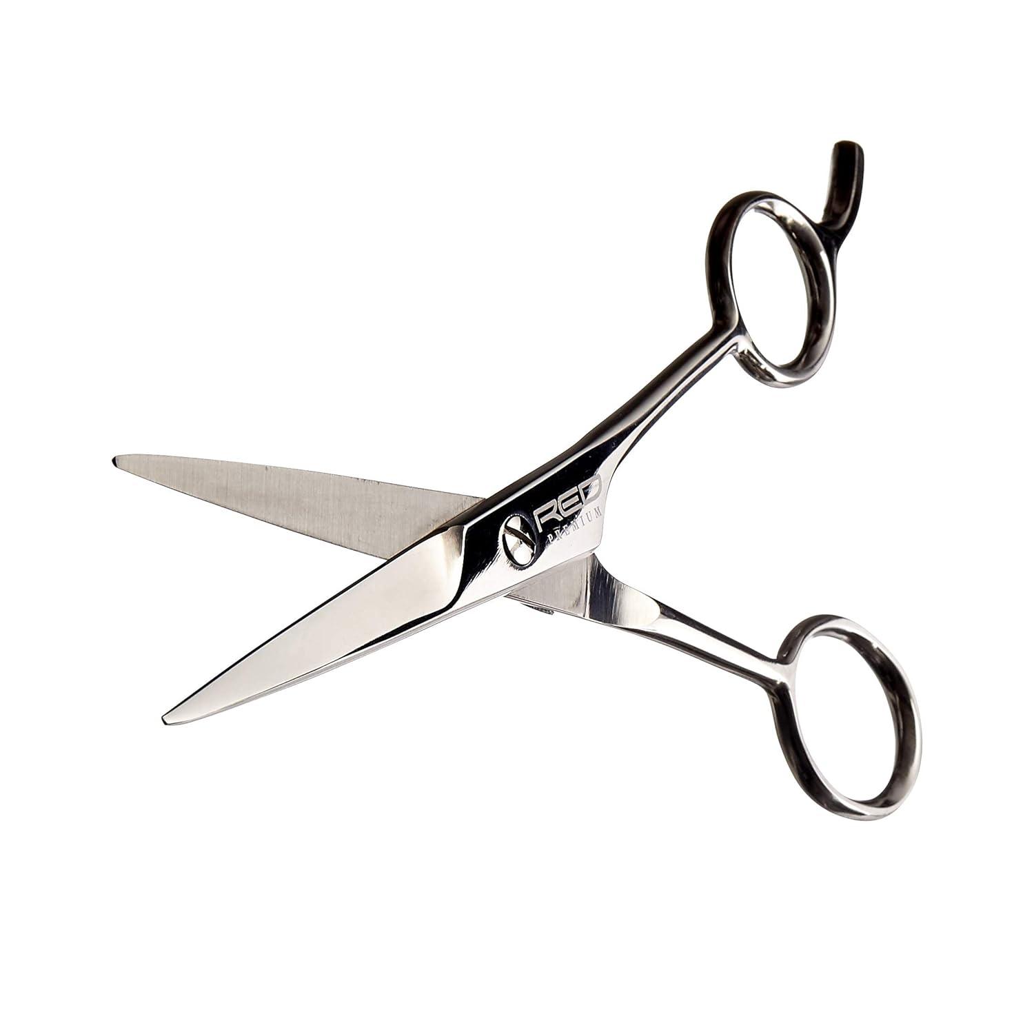 image:imageRed Premium 100 Stainless Steel Hair Thinning Shear Premium 65 Thinning Shear Razor Sharp Blade Comfort Grip with Finger RestPremium
