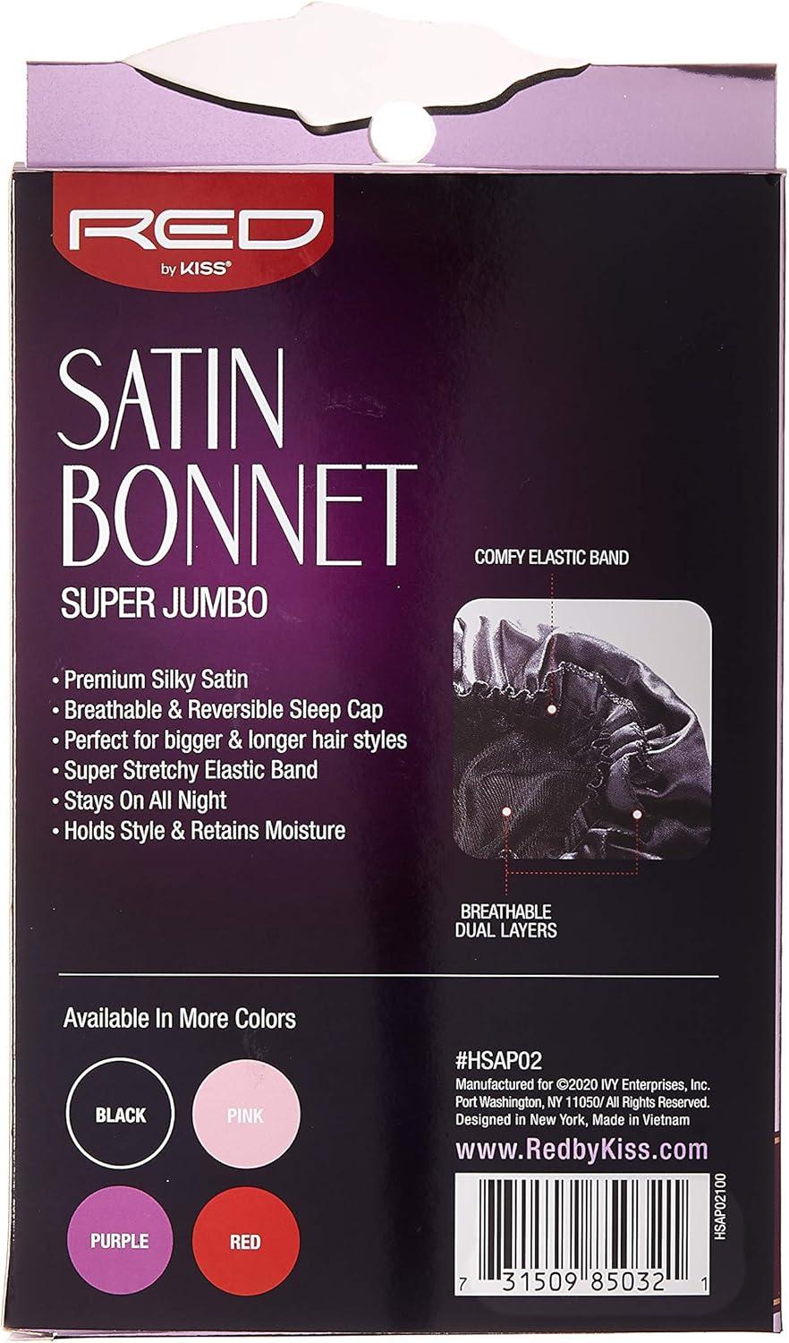 image:imageRed by Kiss Premium Quality Silky Satin Satin Bonnet Super Jumbo Black