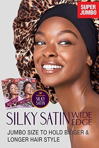 image:imageRed by Kiss Premium Quality Silky Satin Satin Bonnet Super Jumbo Black