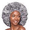 Red By Kiss Silky Satin Sleep Cap Premium Quality Shower Cap Satin Bonnet, Super Jumbo (Zebra)(Zebra)